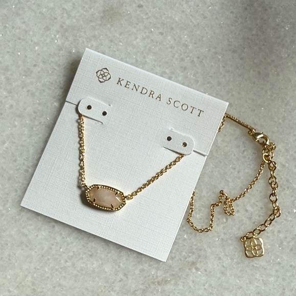 Kendra Scott Gold and Pink Short Pendant Necklace New - Picture 8 of 8